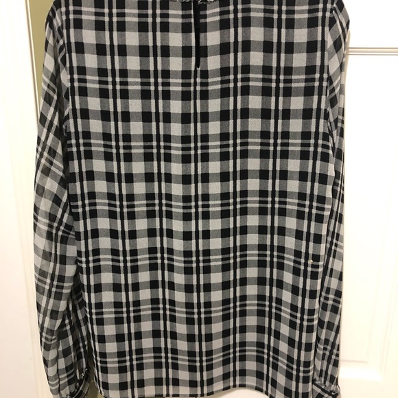 Karl Lagerfeld for Long tall sally black plaid blouse - Picture 5 of 8